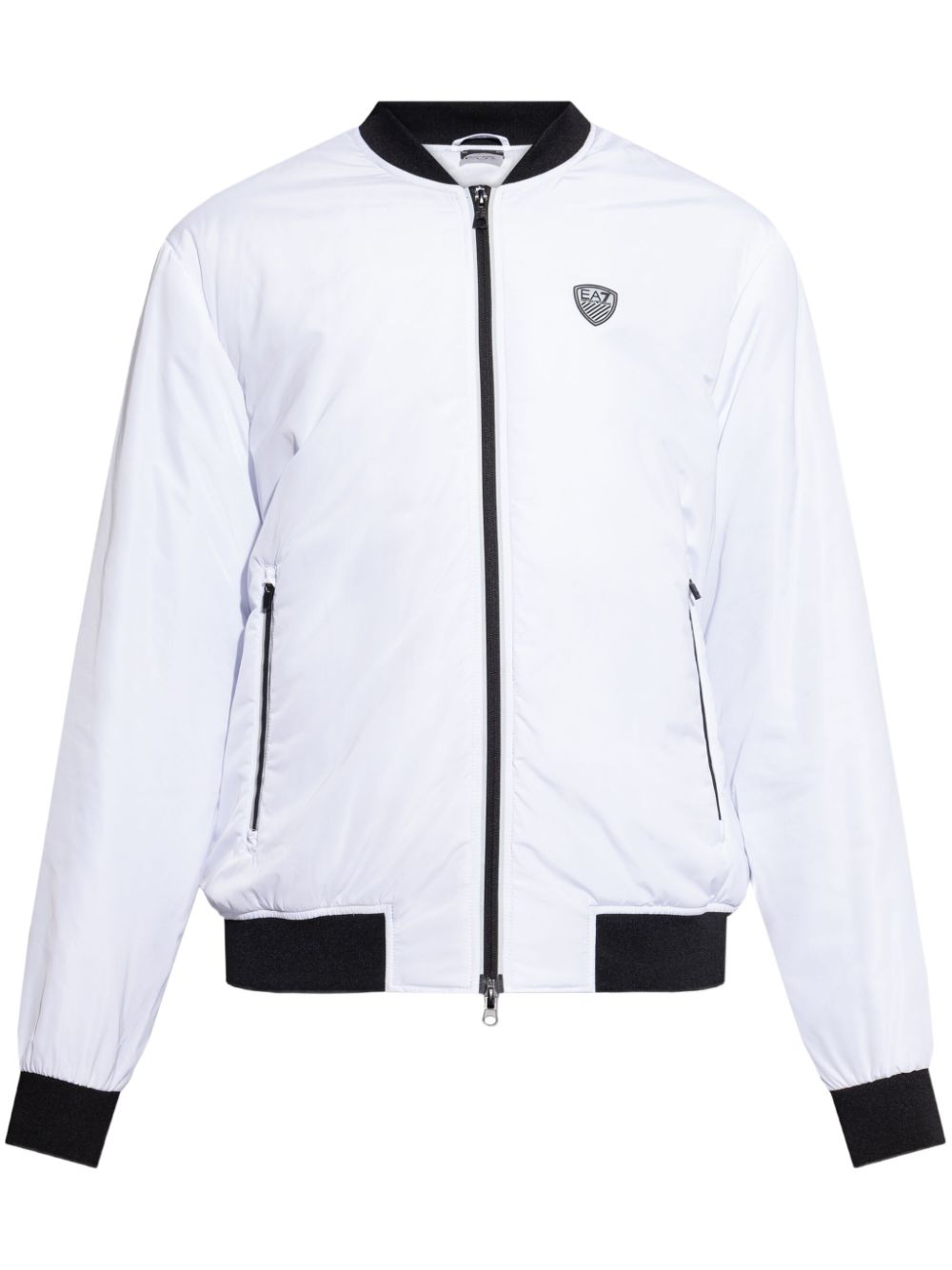 Ea7 Emporio Armani logo-appliqué bomber jacket - White