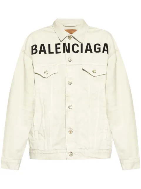 Balenciaga denimjakke med logotryk
