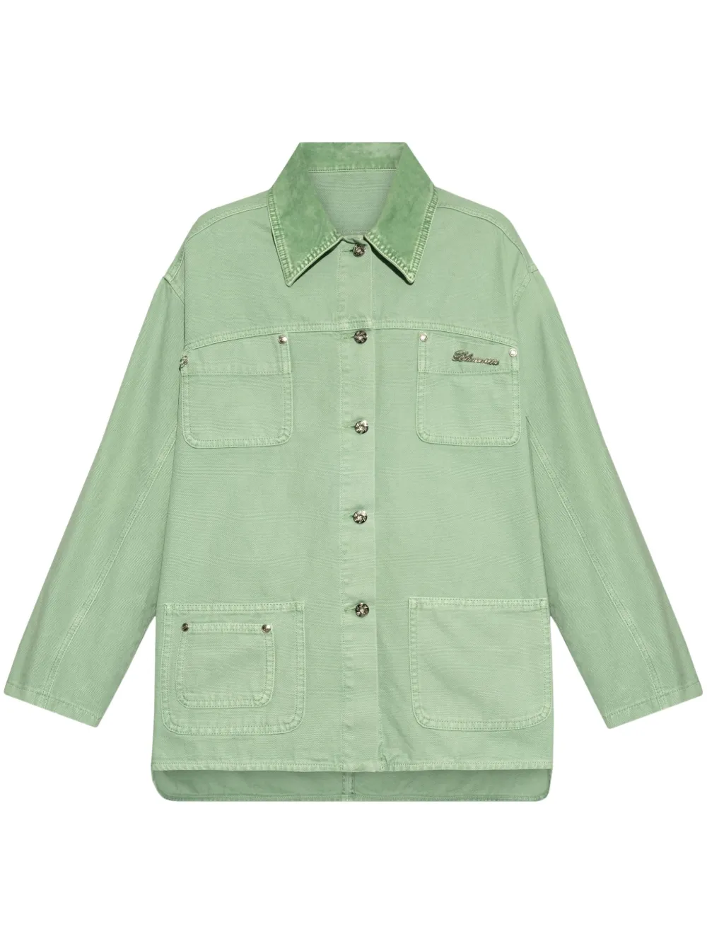 Blumarine patch-pocket shirt jacket Groen