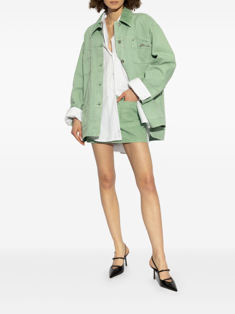 Blumarine patch-pocket shirt jacket - Groen