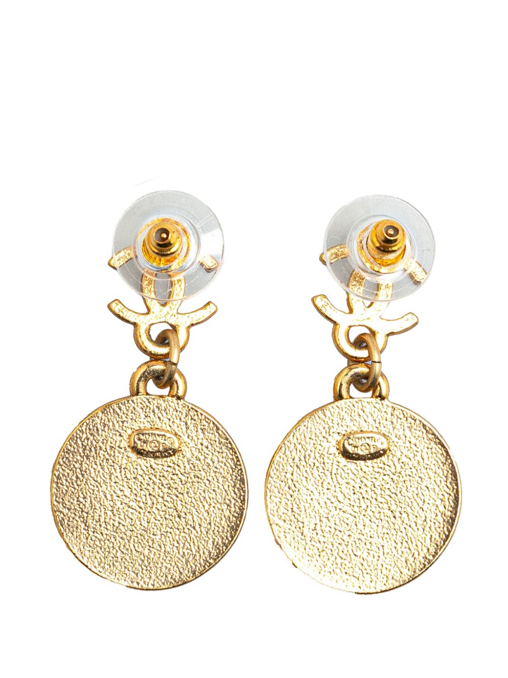 CHANEL Pre-Owned 2001 Gold Plated Mini Nico Swing American Star Push Back costume earrings - Goud