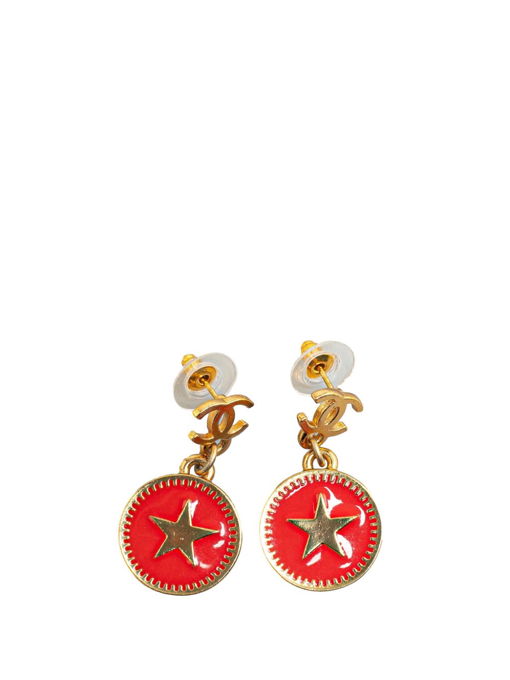 CHANEL Pre-Owned 2001 Gold Plated Mini Nico Swing American Star Push Back costume earrings