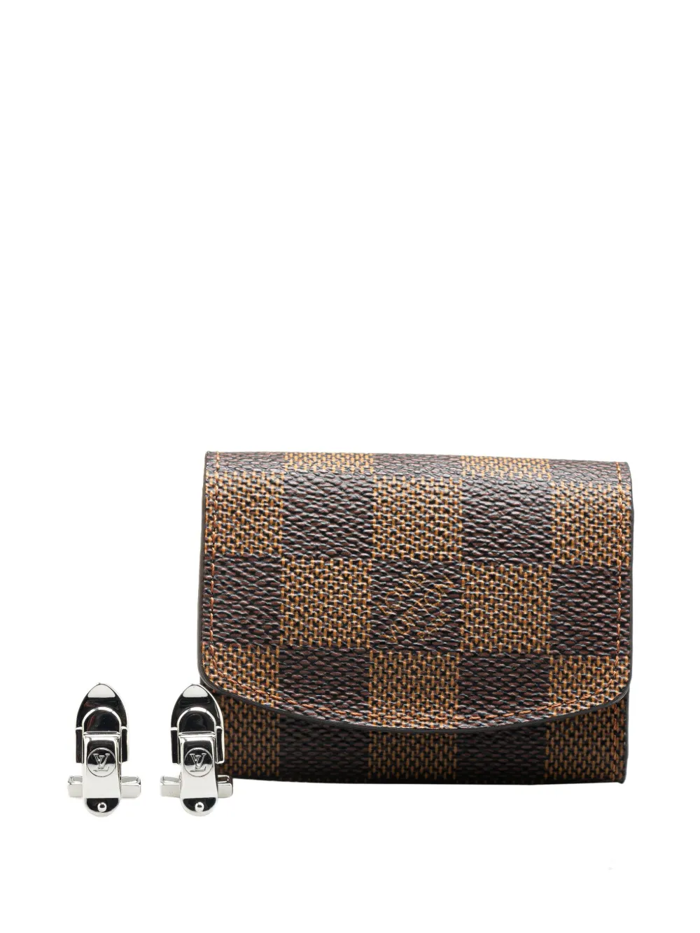 Pre-owned Louis Vuitton 21st Century Sterling Silver Trunk Latch Costume Cufflinks