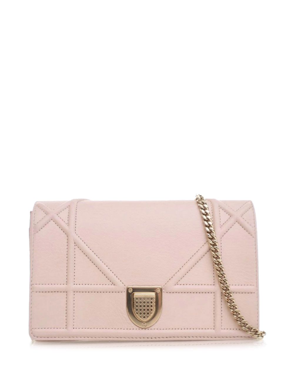 Christian Dior Pre-Owned 2017 Grained Calfskin Diorama Wallet on Chain crossbody bag - Pink