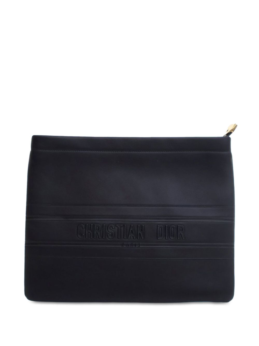 2020 Embossed Calfskin Logo Zip clutch bag