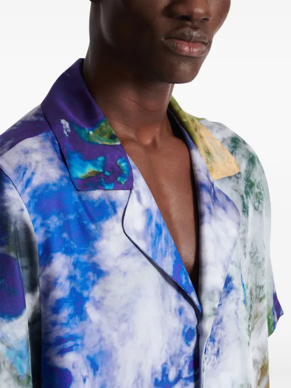 【BALMAIN】プリントシャツ ■送料・関税込■ Balmain プリント シャツ | ブルー | FARFETCH JP