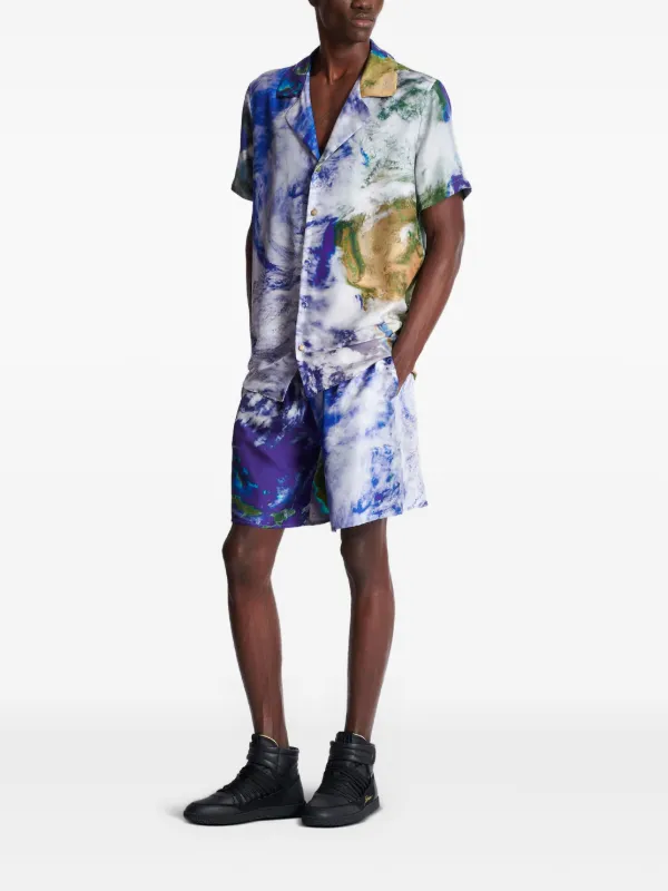 【BALMAIN】プリントシャツ ■送料・関税込■ Balmain プリント シャツ | ブルー | FARFETCH JP