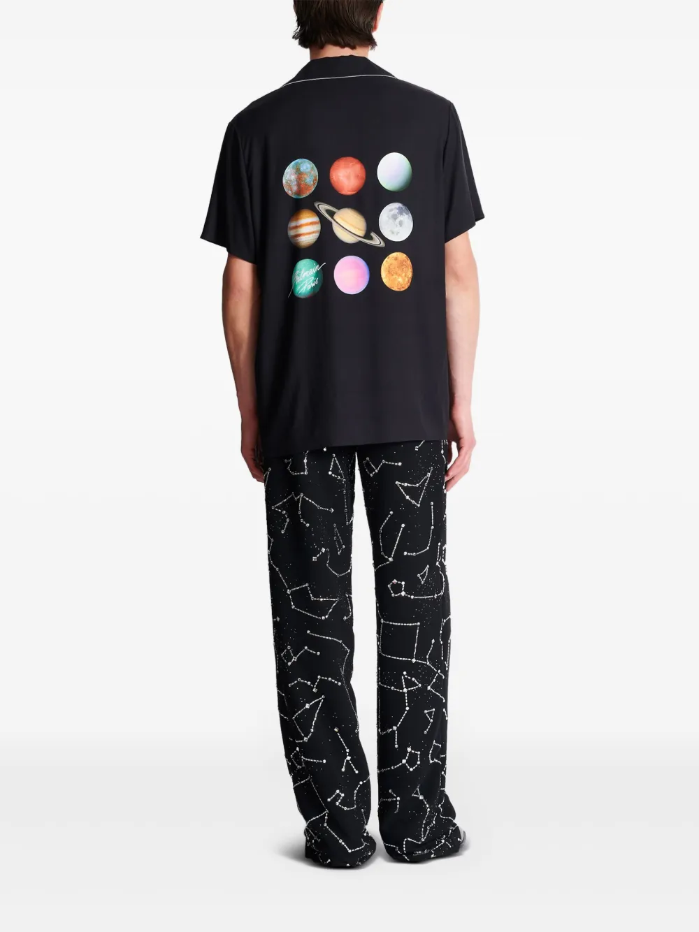 Balmain T-shirt met Planet-print Zwart