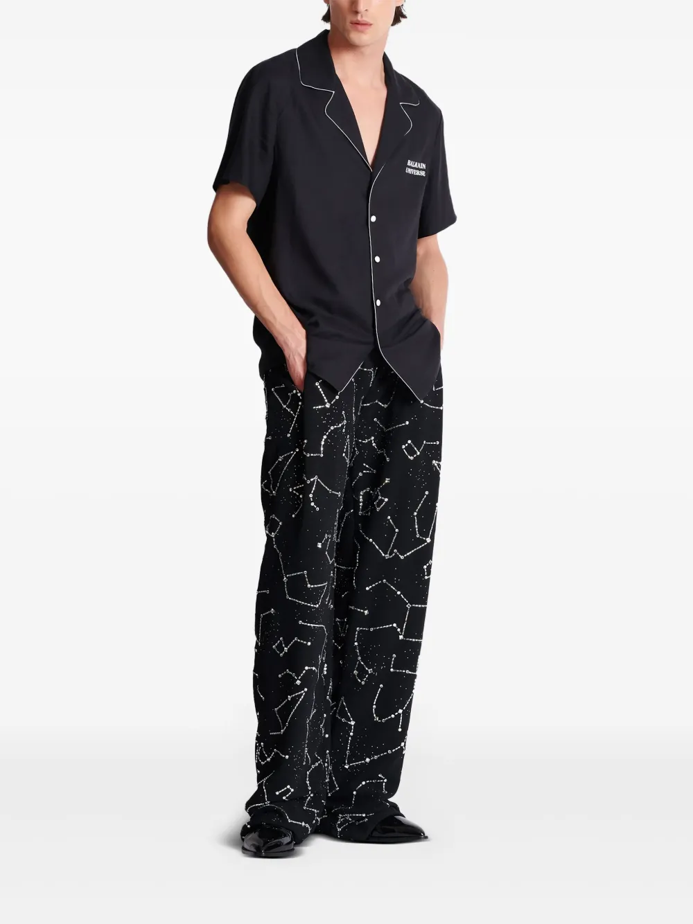 Balmain T-shirt met Planet-print Zwart