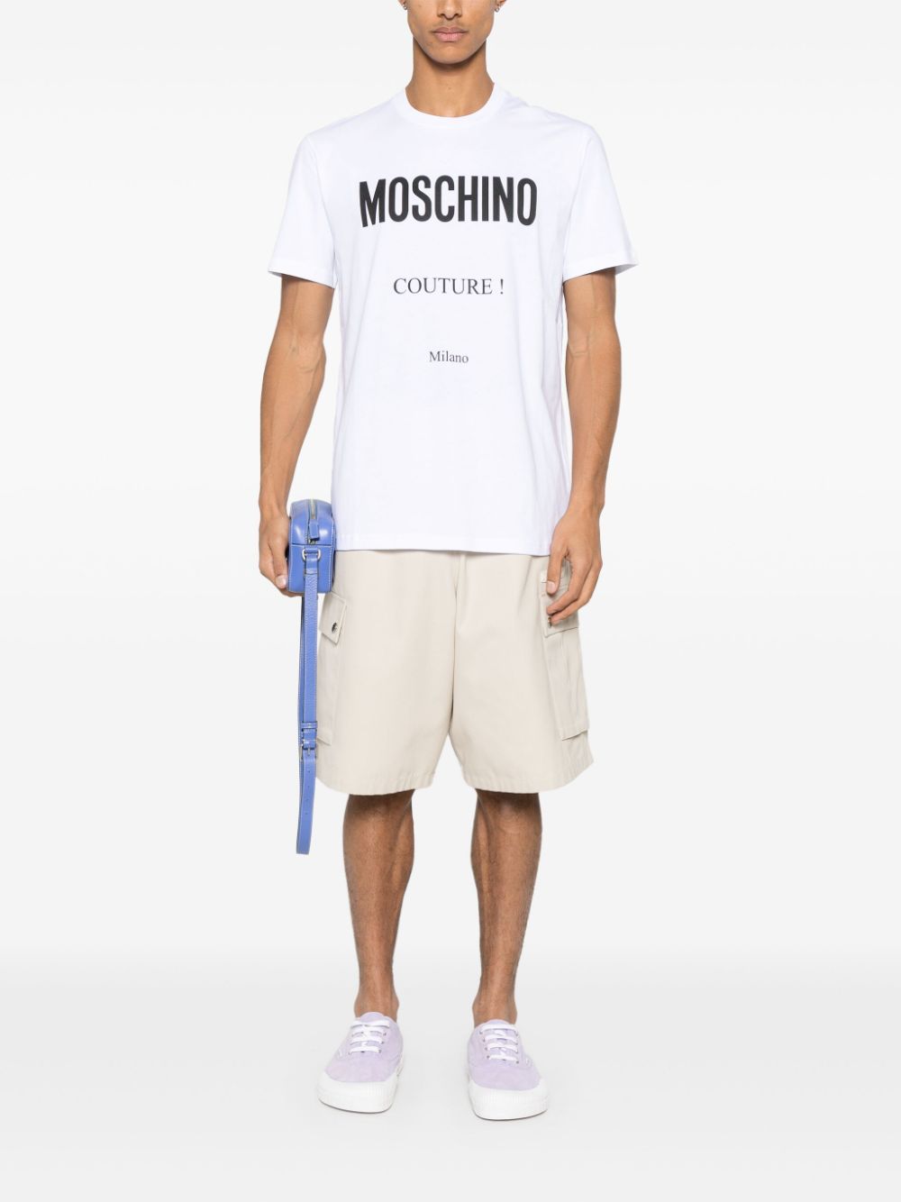 Moschino T-shirt met logoprint - Wit