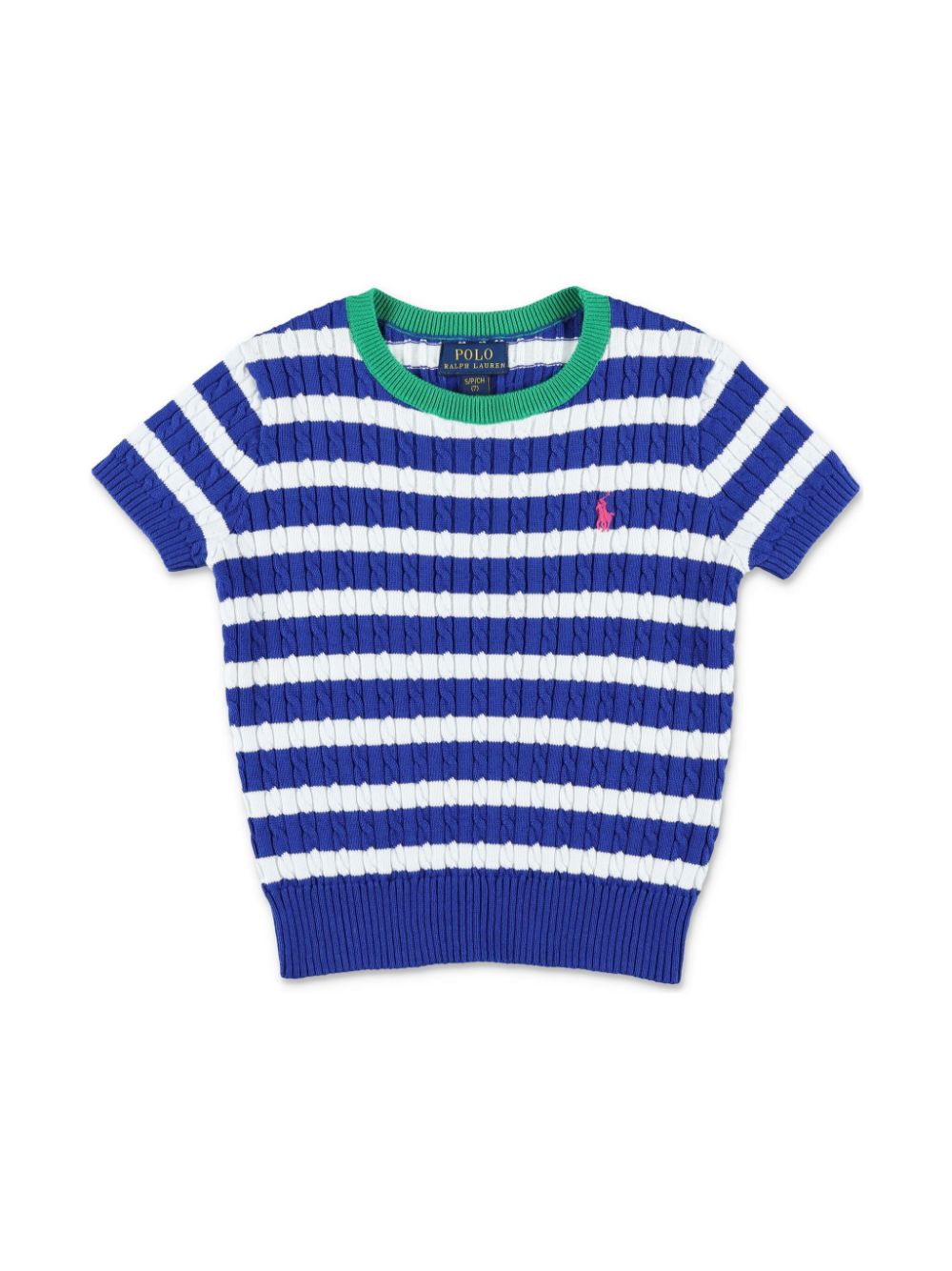 POLO RALPH LAUREN KIDS striped T-shirt and skirt set - Blauw