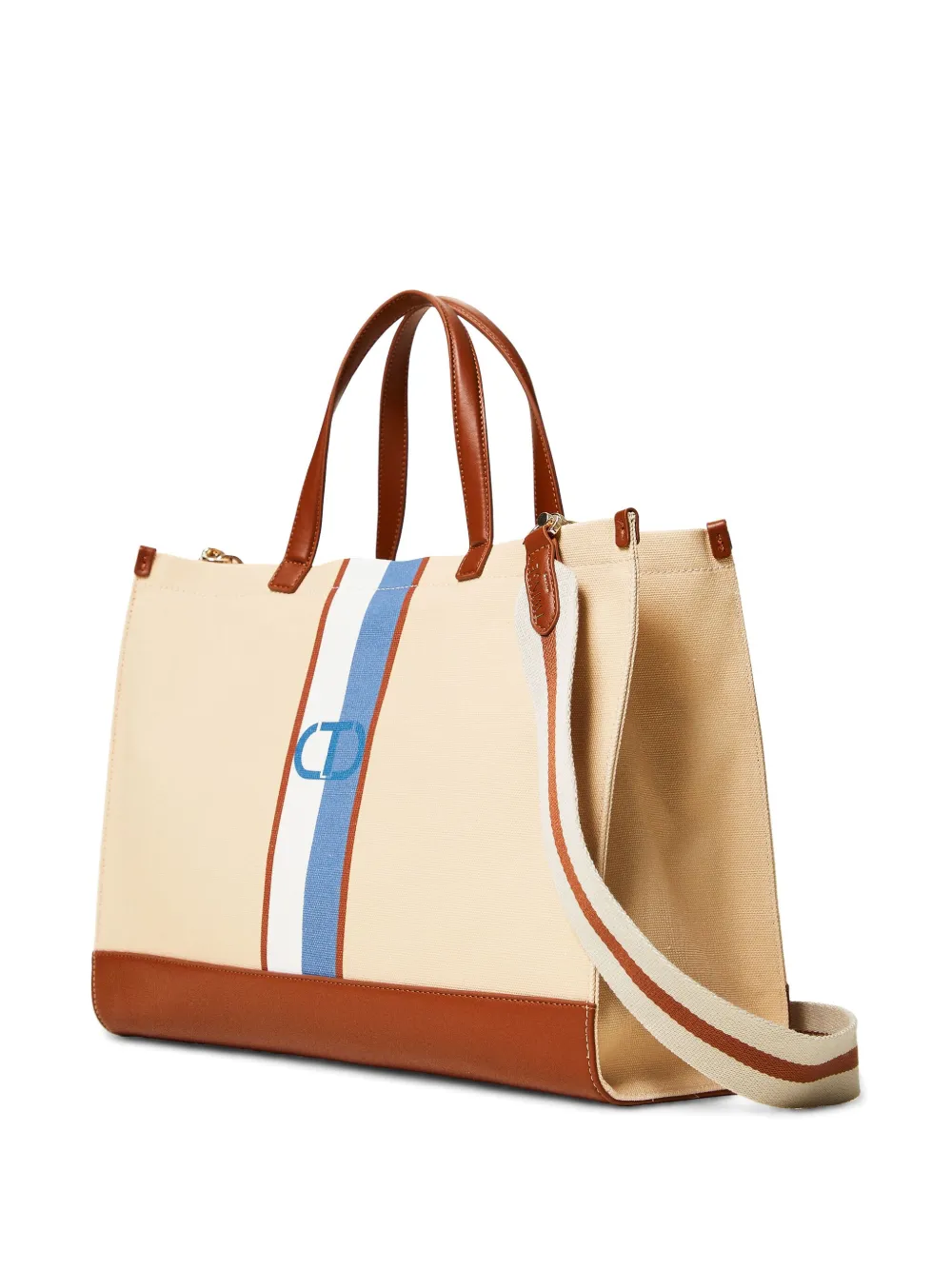 TWINSET Shopper met monogramprint Beige