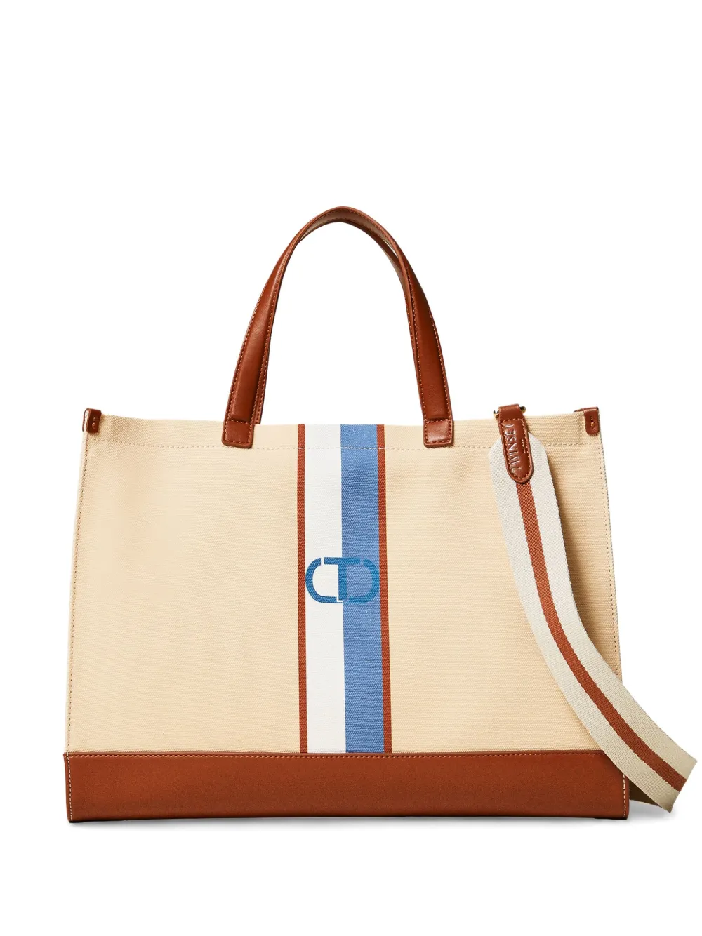 TWINSET monogram-print tote bag | Neutrals | Image 1