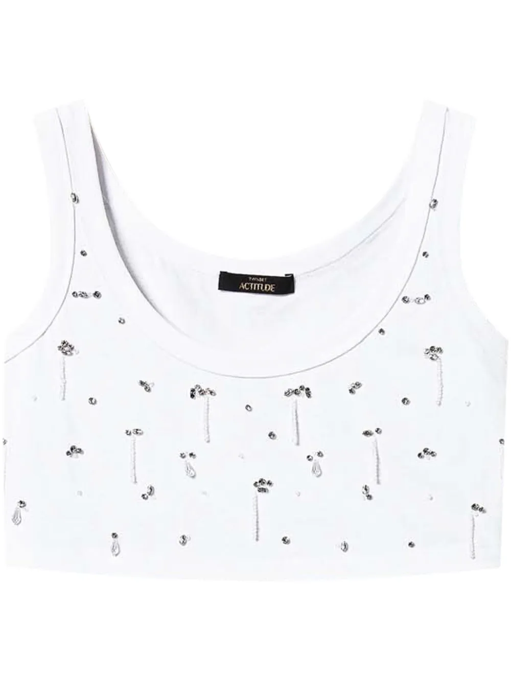 TWINSET embroidered cropped top | White | Image 1