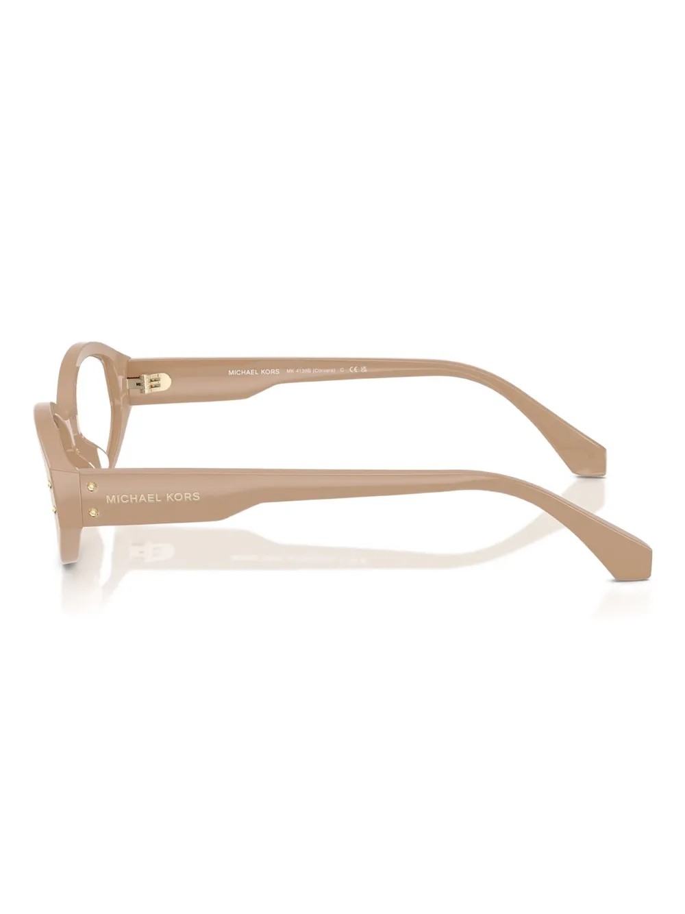 Michael Kors Corvara oval-frame studded glasses Beige
