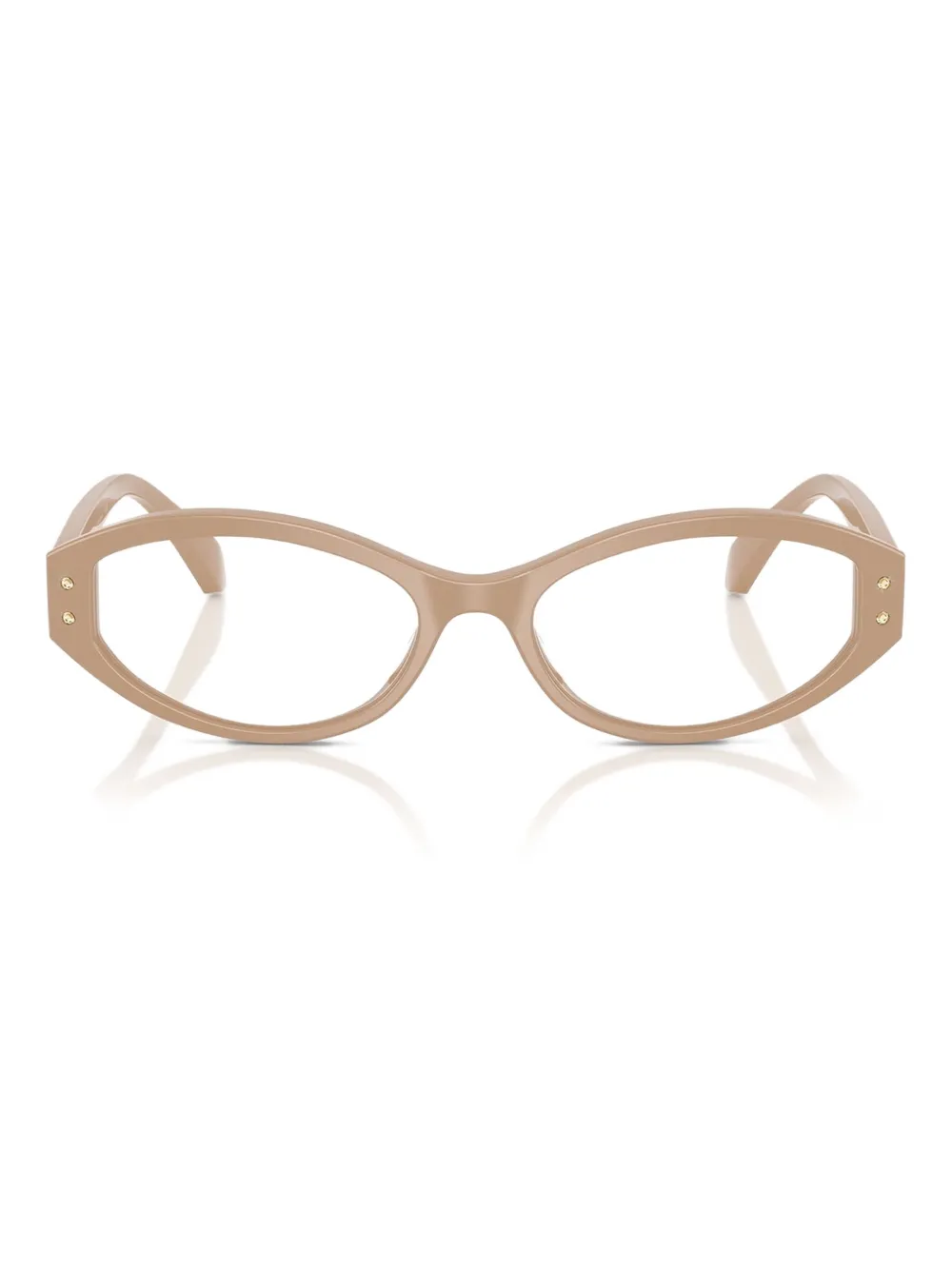 Michael Kors Corvara oval-frame studded glasses - ニュートラル Michael Kors Corvara oval-frame studded glasses - ニュートラル