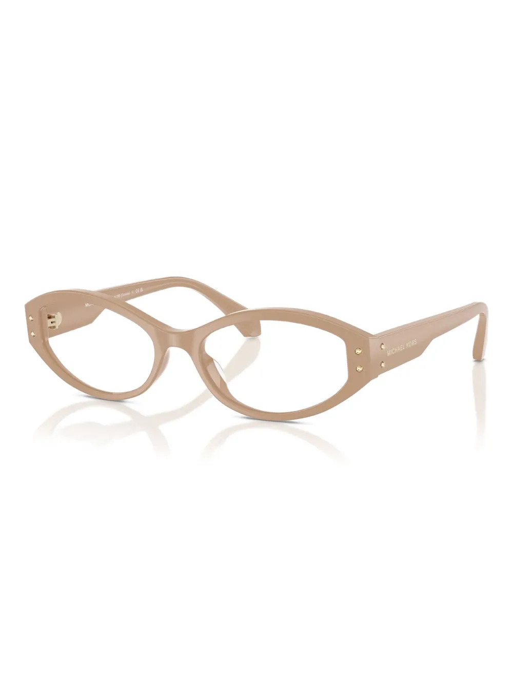 Michael Kors Corvara oval-frame studded glasses Beige