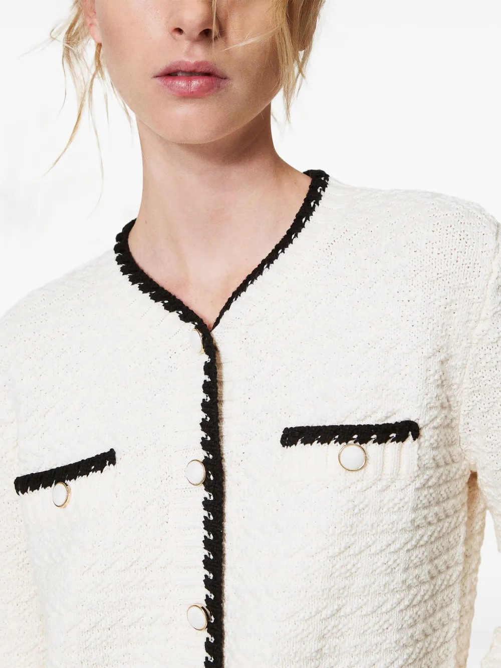 TWINSET Gebreide jack met jacquard Wit