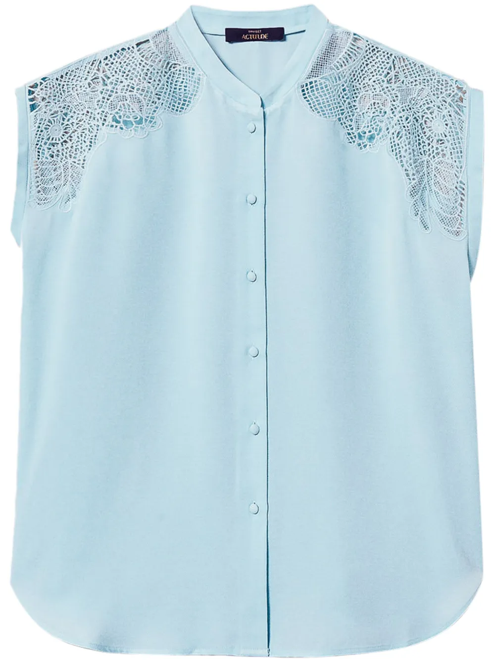 lace-panel blouse