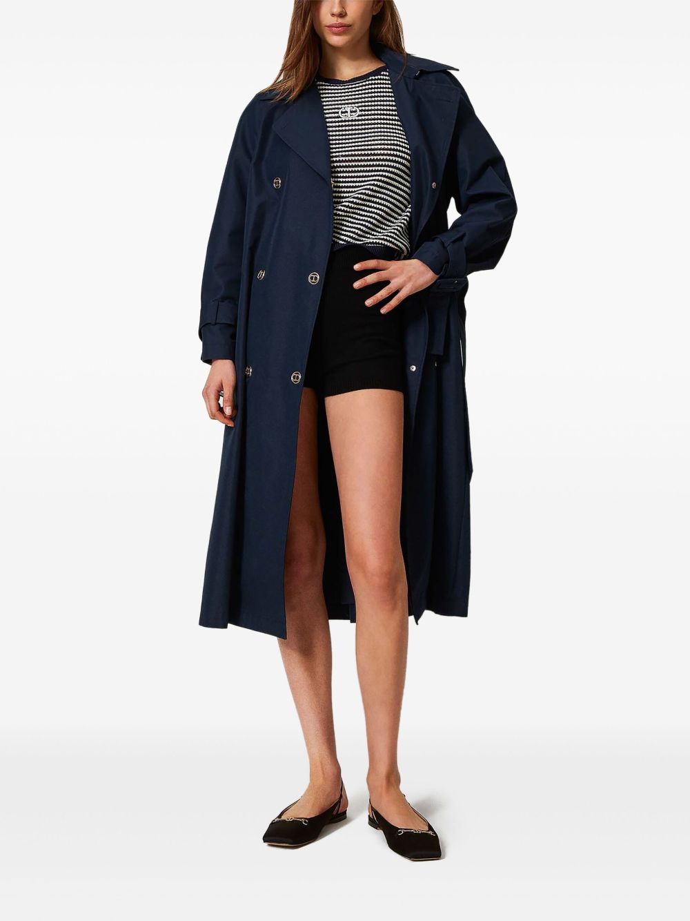 TWINSET Twill trenchcoat - Blauw