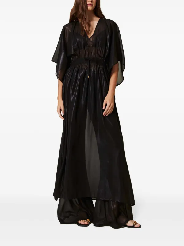 sheer kaftan dress Sheer Black Maxi Dress - Long Caftan Loungewear