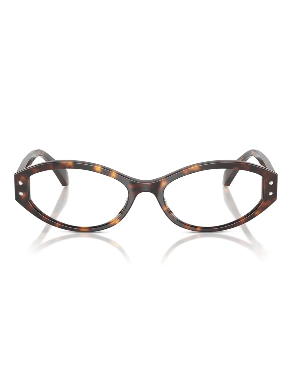 Michael Kors Corvara oval-frame glasses - ブラウン Michael Kors Corvara oval-frame glasses - ブラウン