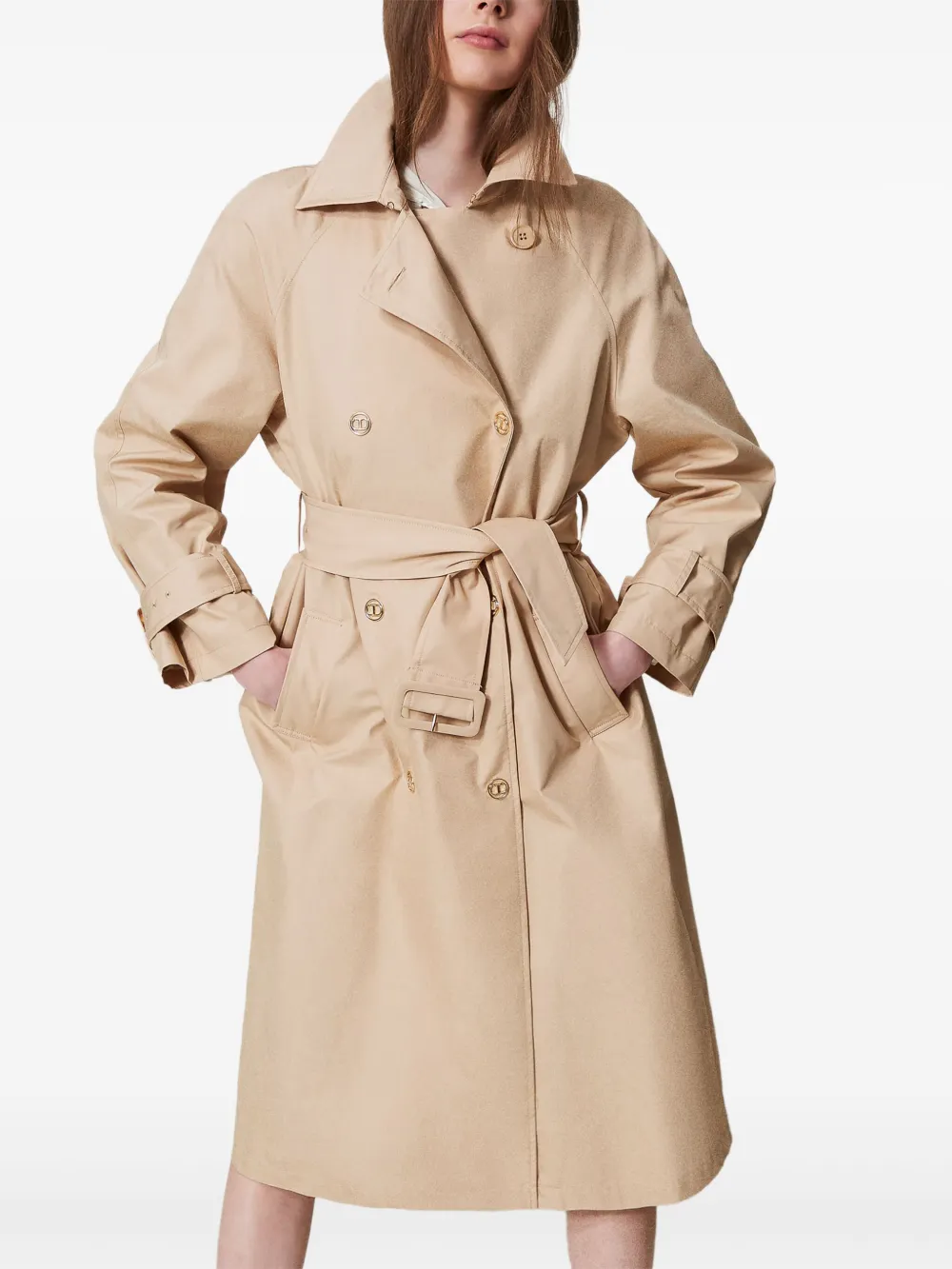 TWINSET double-breasted trench coat - Beige