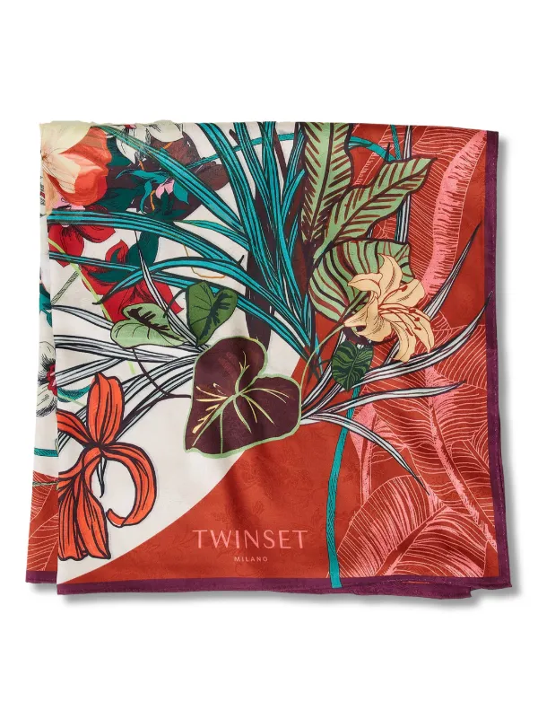 TWINSET floral-print Scarf Red FARFETCH IN