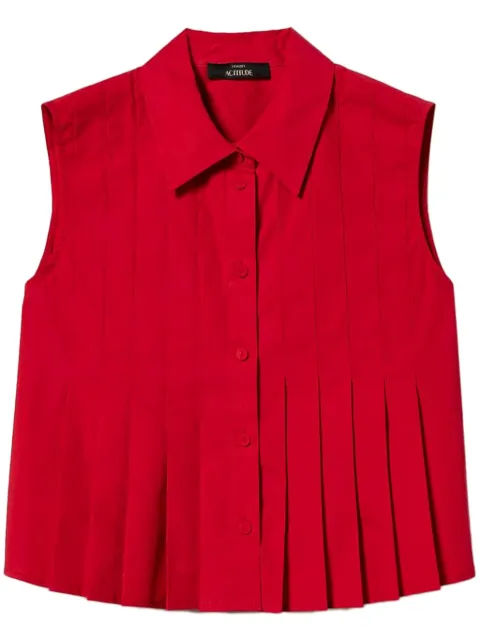 TWINSET cropped pleated shirt