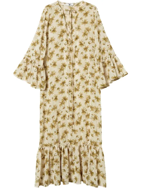 TWINSET palm tree-print georgette dress