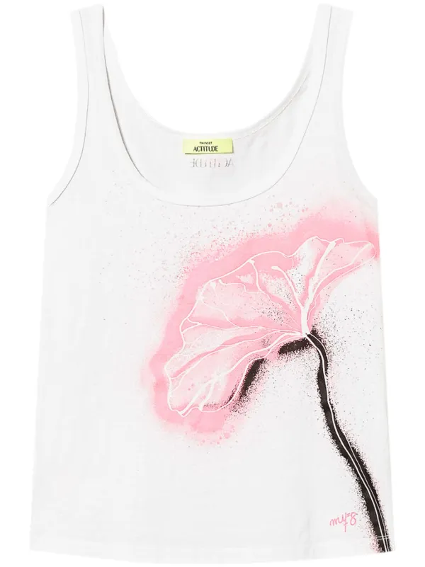 TWINSET Canotte a Fiori Bianco FARFETCH IT