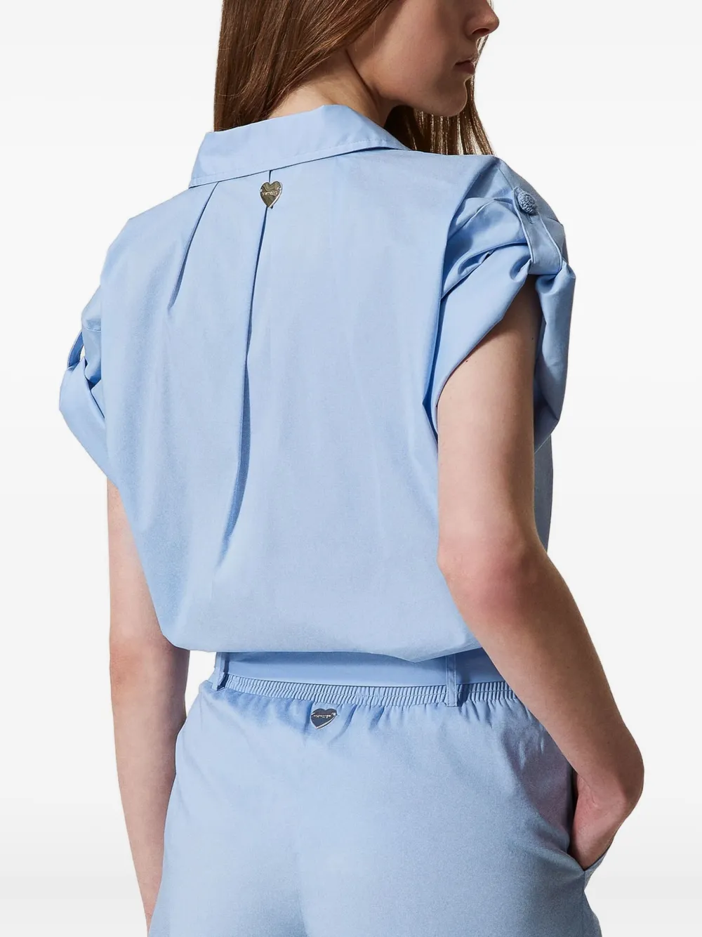 TWINSET Blouse met omgeslagen mouwen Blauw