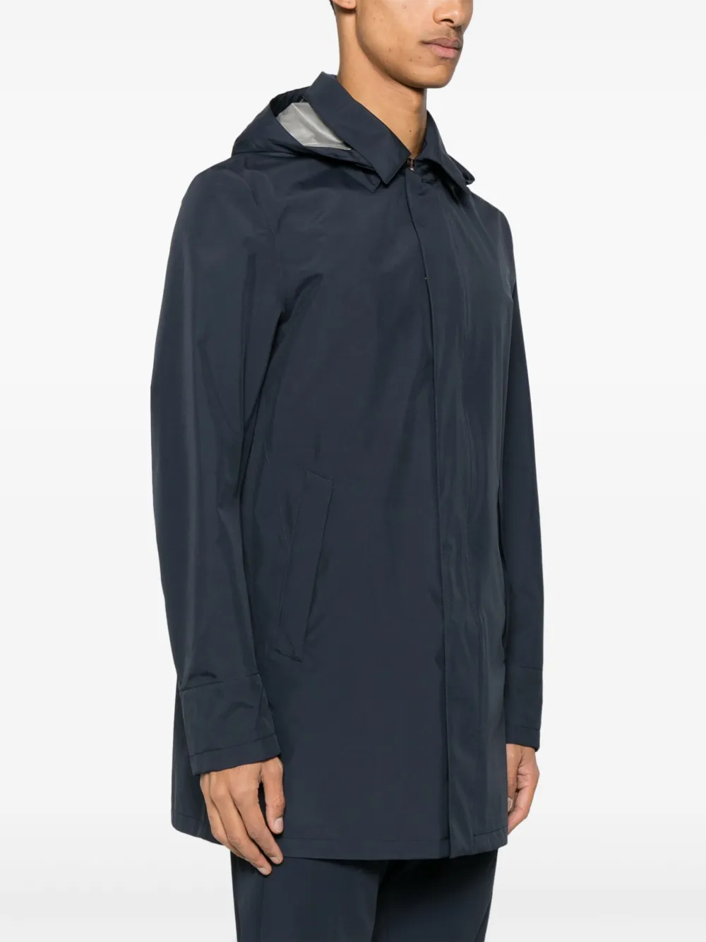 Herno Regenjas met capuchon Blauw