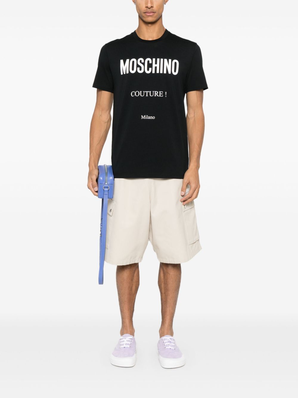 Moschino logo-print T-shirt - Zwart