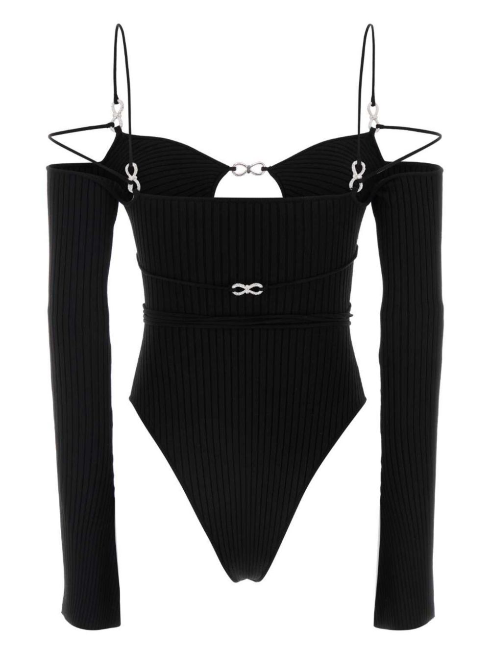 MACH & MACH lace-up bodysuit - Zwart