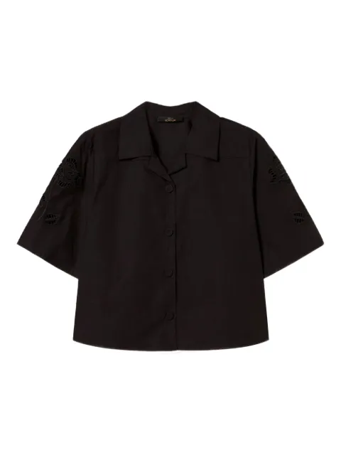 TWINSET floral-embroidered short-sleeve shirt