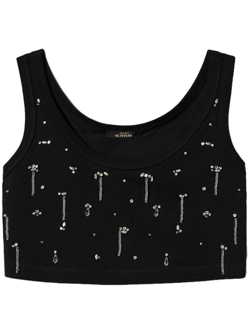 TWINSET crystal-embellished cropped top - Black