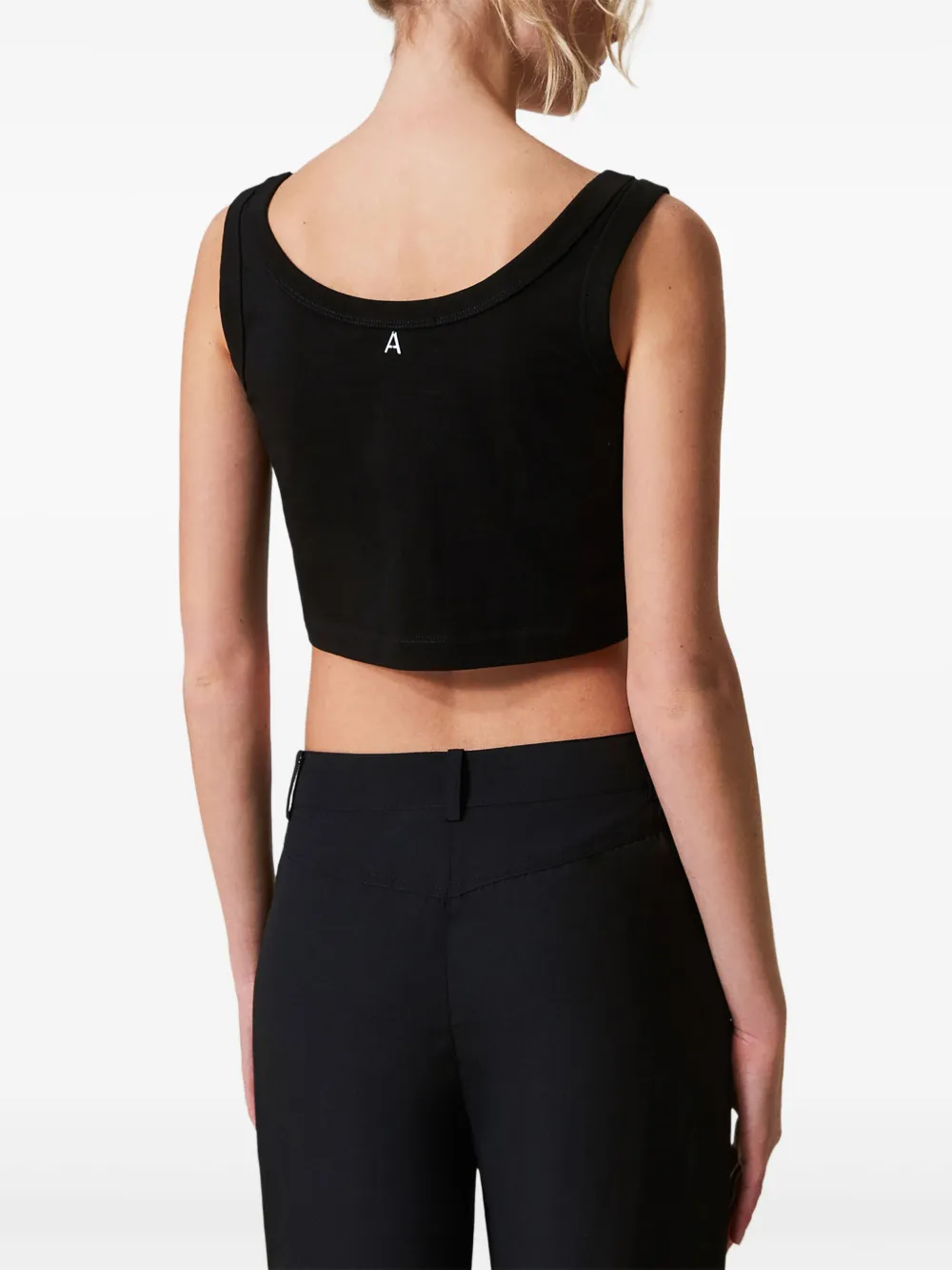 TWINSET Top verfraaid met kristallen Zwart
