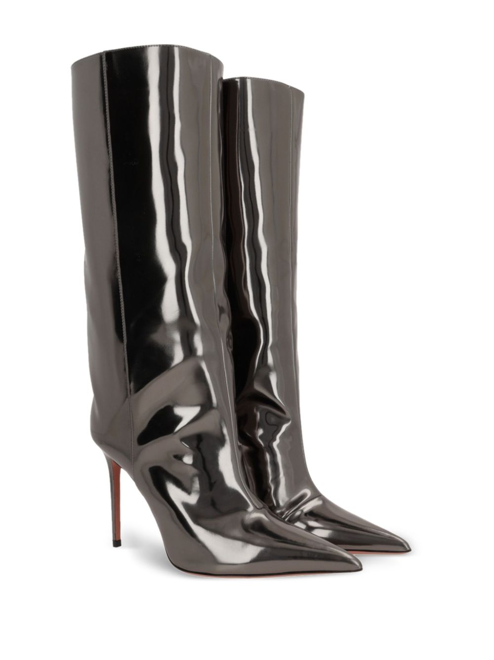 Amina Muaddi 95mm Fiona boots - Zilver