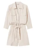 TWINSET logo-plaque playsuit - Neutrals