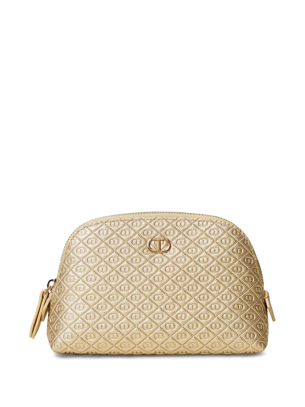Twinset Monogram-pattern Makeup Bag In Gold