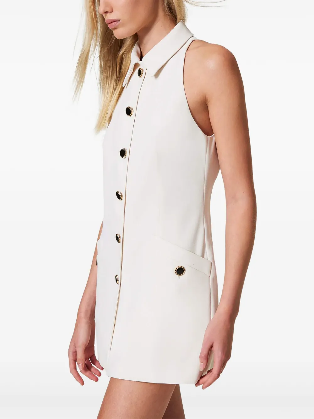 TWINSET Button-down mini-jurk Wit