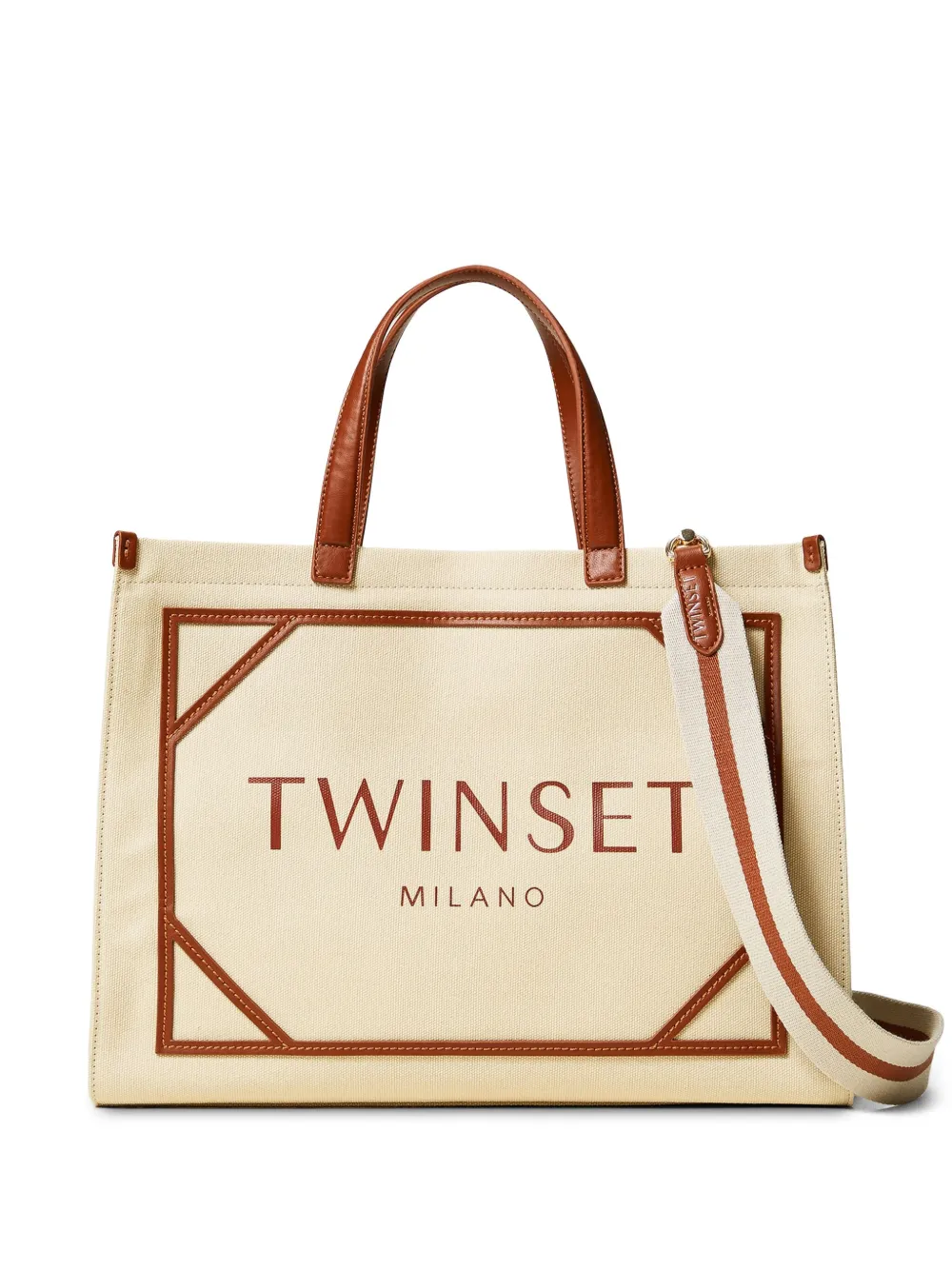 TWINSET Shopper met logoprint Beige