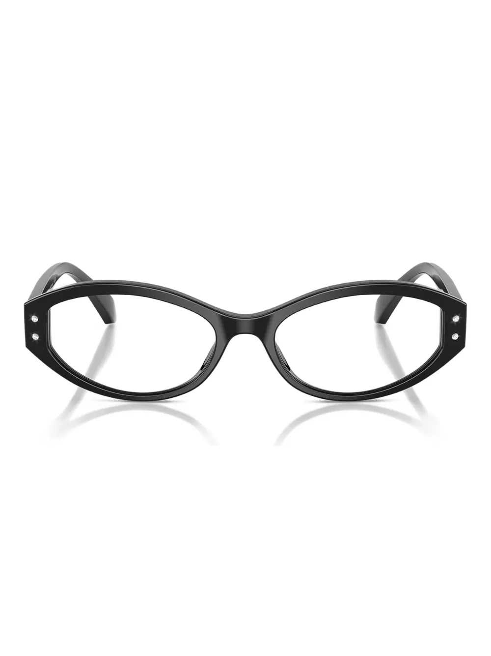Michael Kors Corvara oval-frame studded glasses - ブラック Michael Kors Corvara oval-frame studded glasses - ブラック