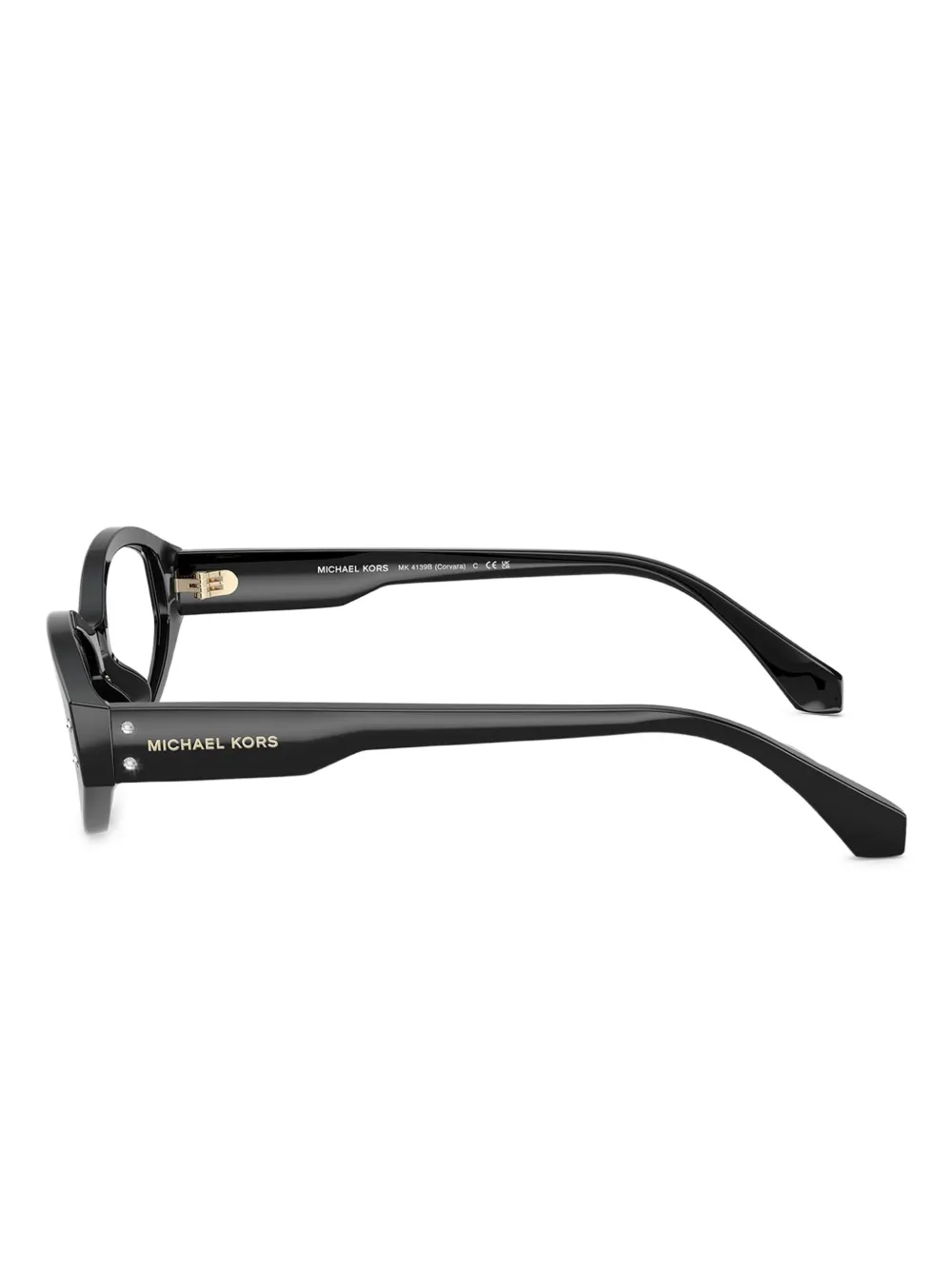  Michael Kors Corvara Oval-frame Studded Glasses - Black 