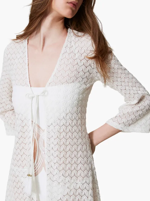 TWINSET open-knit Beach Dress White FARFETCH IL