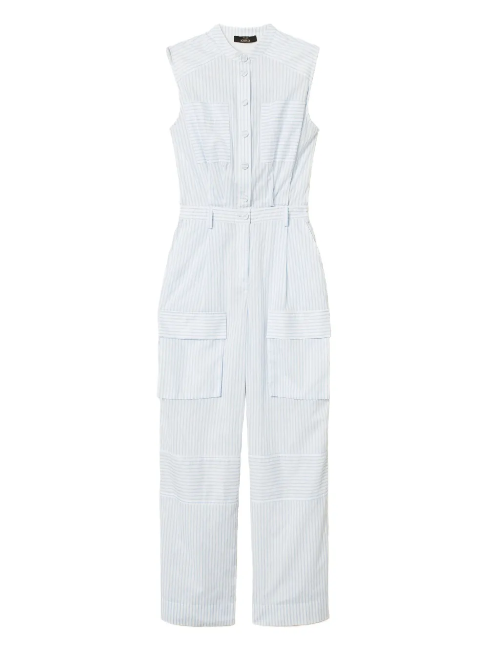 TWINSET Gestreepte cargo jumpsuit Wit