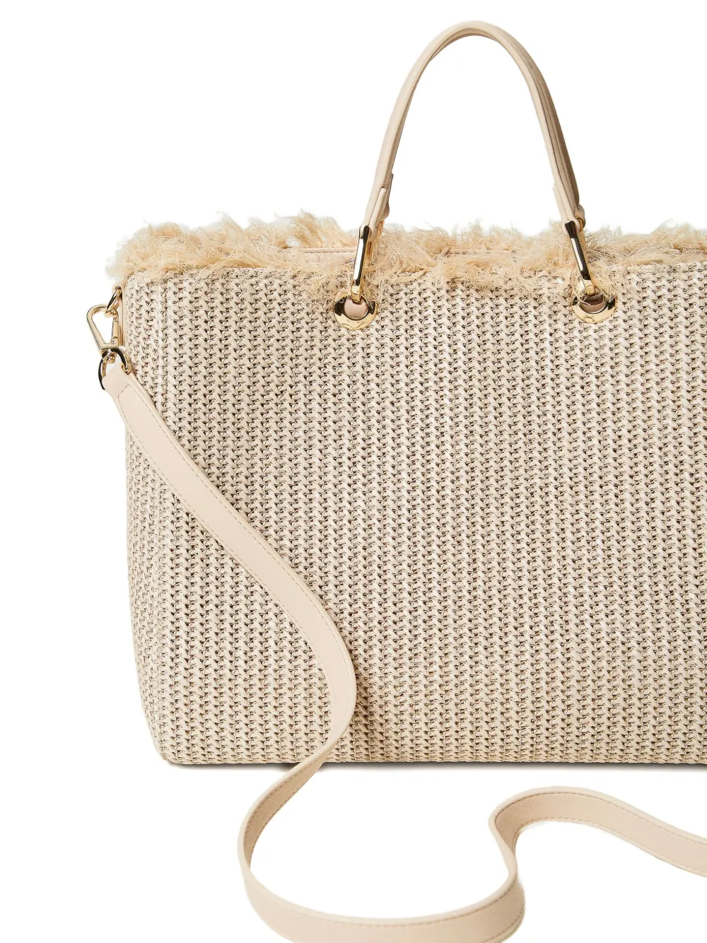 TWINSET Oval shopper met T-applicatie Beige