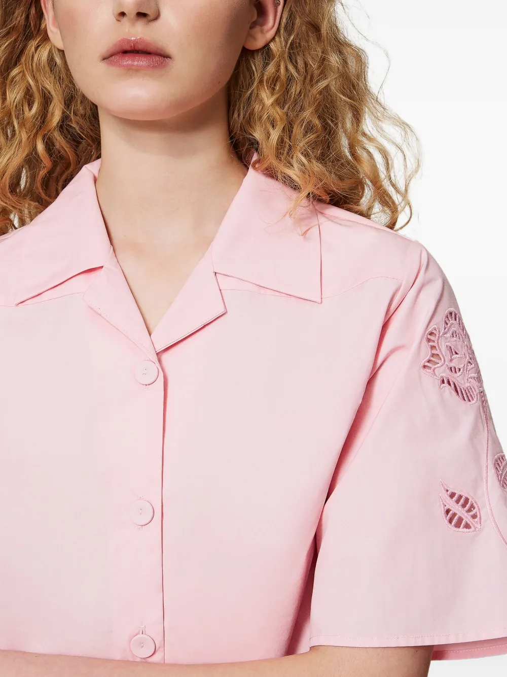 TWINSET Blouse met geborduurde bloemen Roze