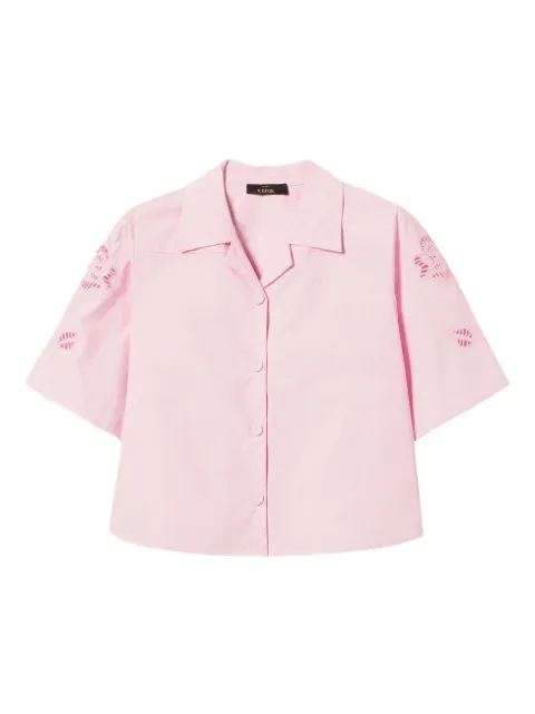 TWINSET floral-embroidered short-sleeve shirt